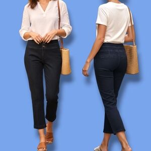 👖W62 Signature Fit Capri Jeans Strait Leg Blue